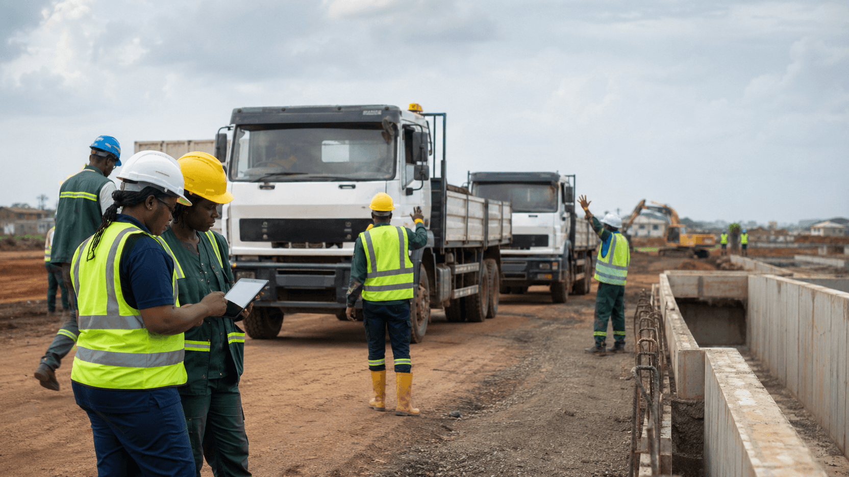 Infrastructure and logistics professionals coordinating field operations